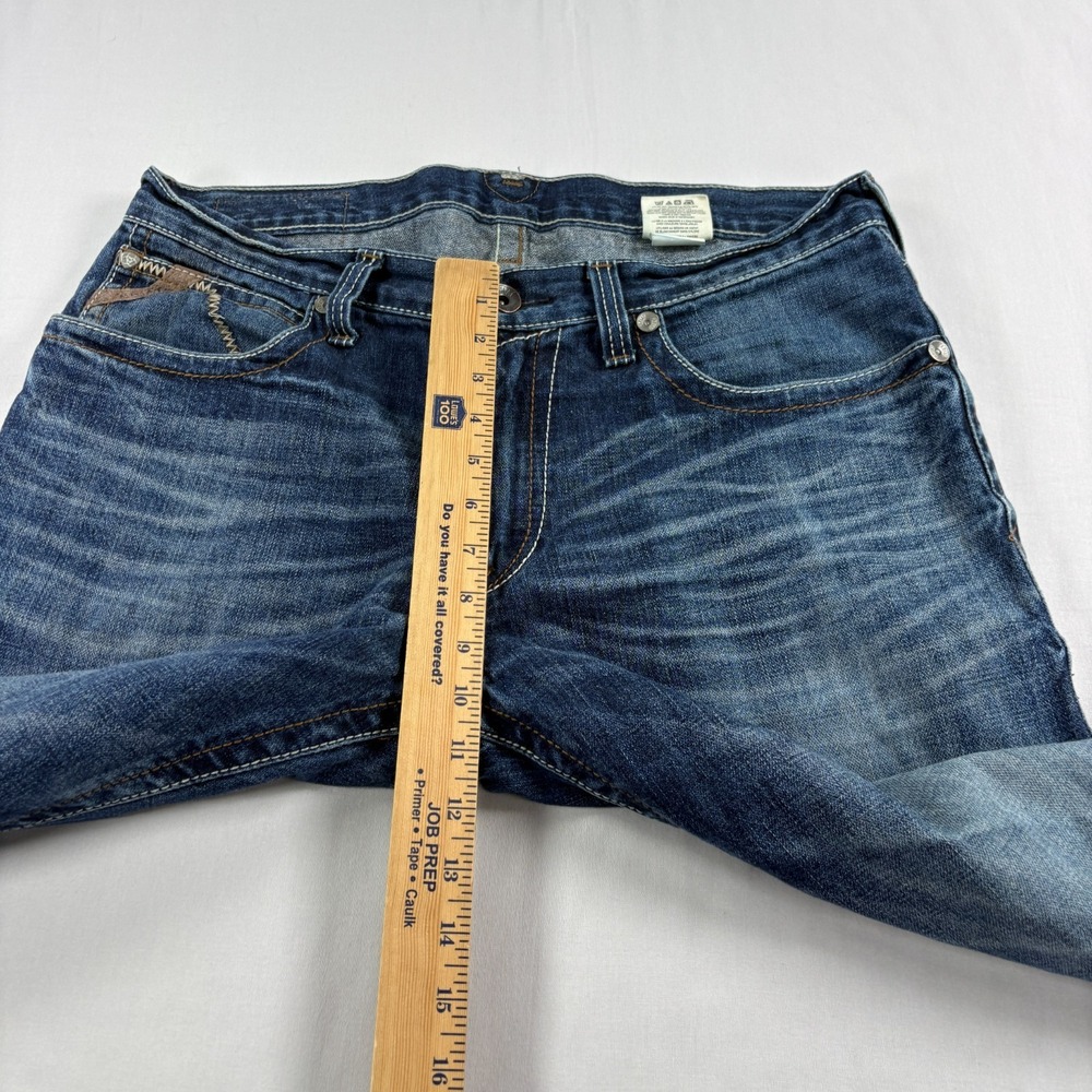 Ariat Jeans Mens 33x30 (Fits 34x30) Blue Bootcut Western Casual Workwear Denim - Picture 7 of 12